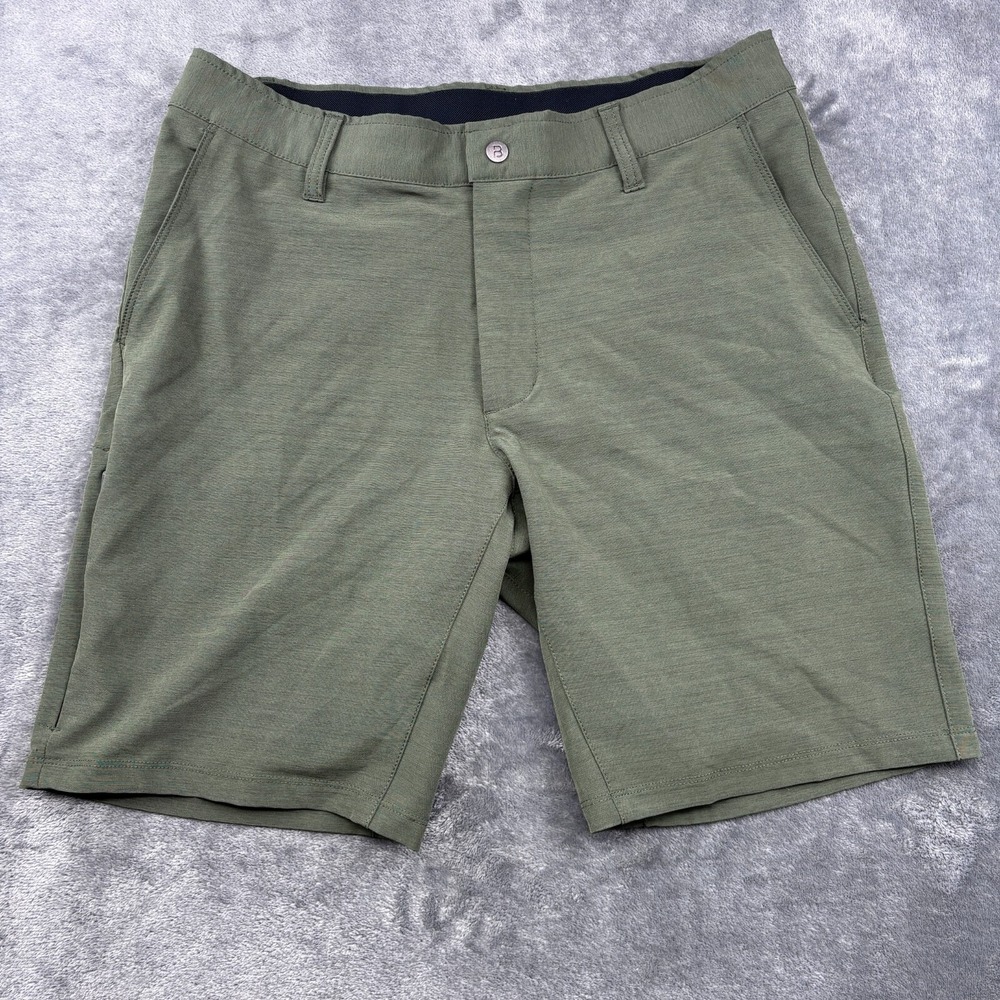 BYLT Kinetic Shorts Mens Large Green 9" Inseam Heathered Magnetic Pocket Tech